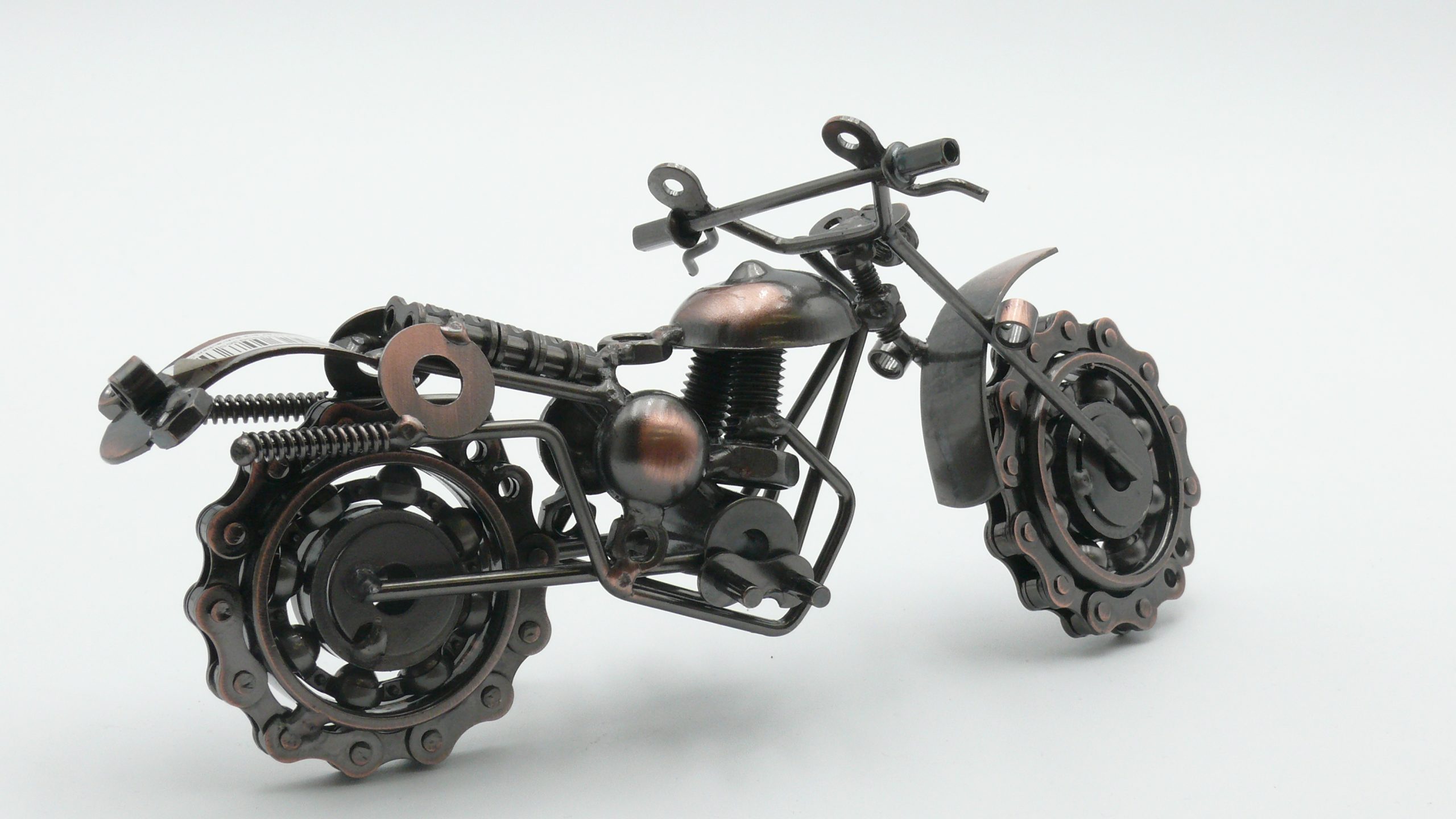 Metal Motorcycle Made from Bolts - Motocross