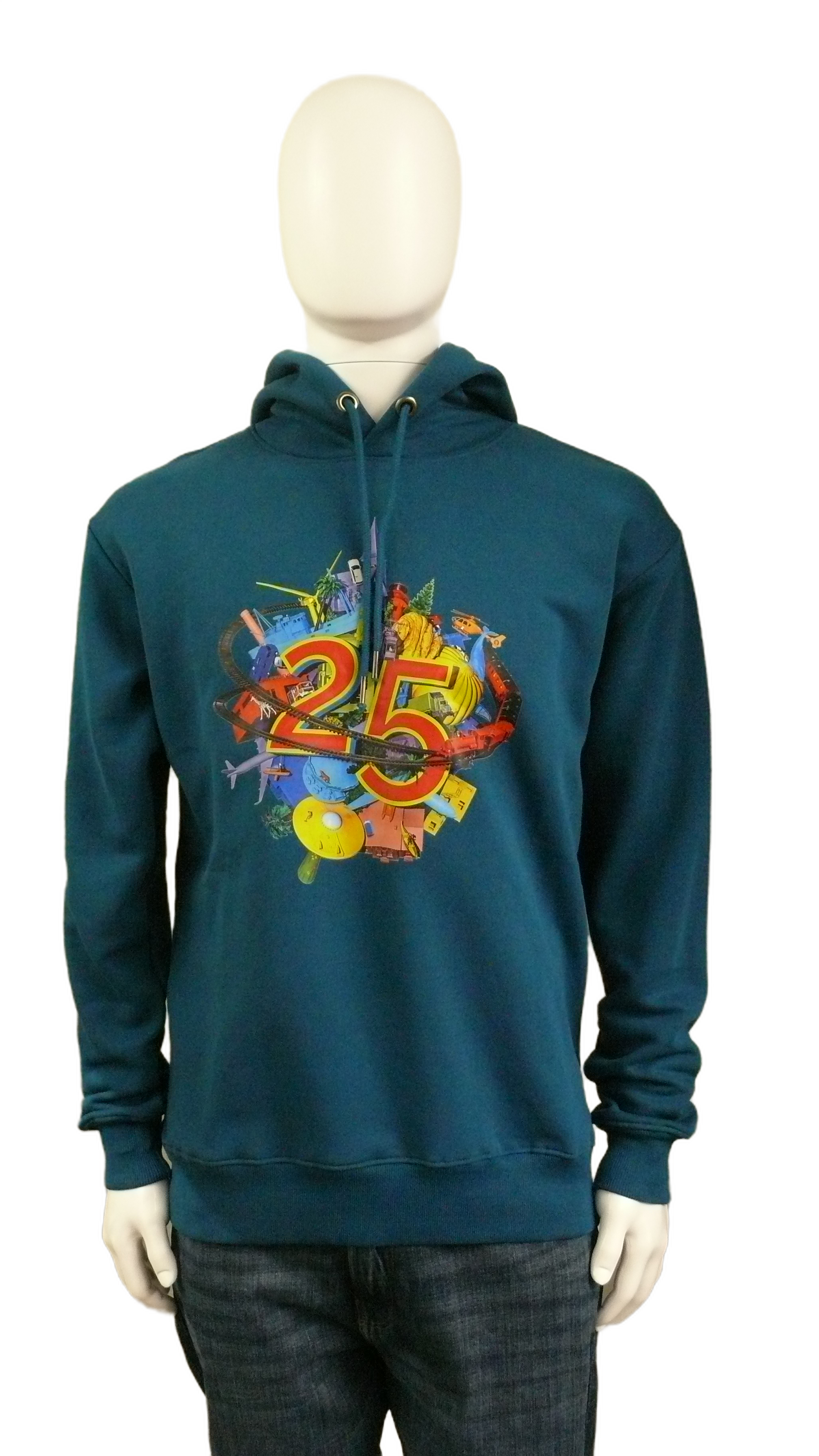 Miniatur Wunderland Hoodie – 25 Years of Miniatur Wunderland – Anniversary Logo, Turquoise