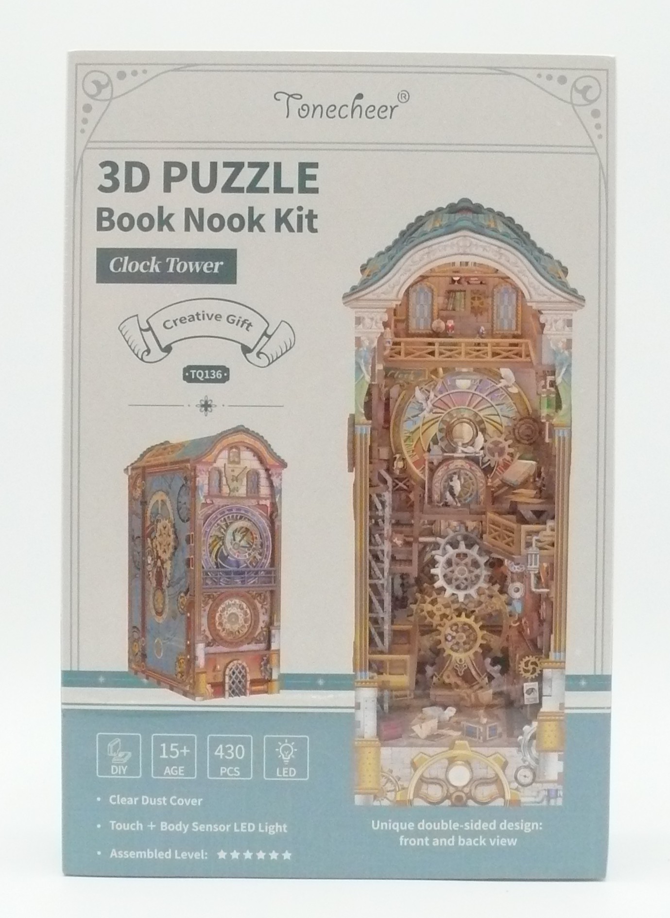 Holzbausatz / Book Nook - Clock Tower