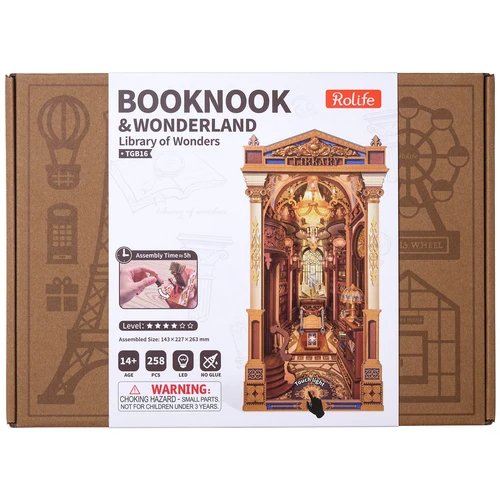 Wooden Model Kit / Book Nook – Library of Wonders – TGB16 by Robotime