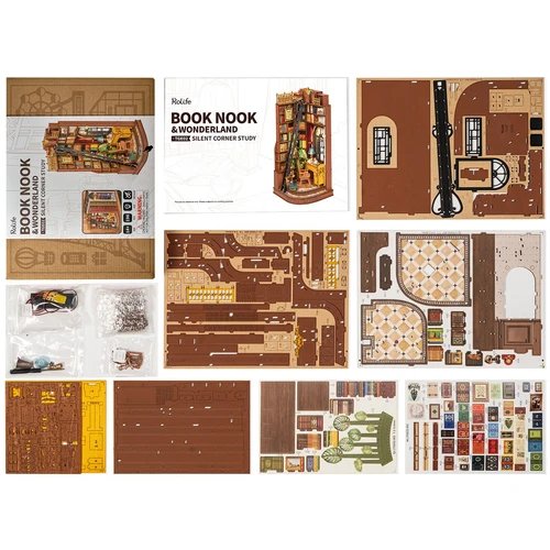 Wooden Model Kit / Book Nook – "Silent Corner Study" – TGE02 by Robotime