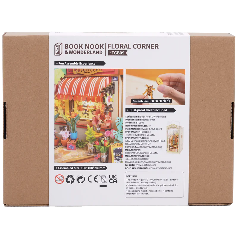 Holzbaussatz / Book Nook - Floral Corner - TGB09