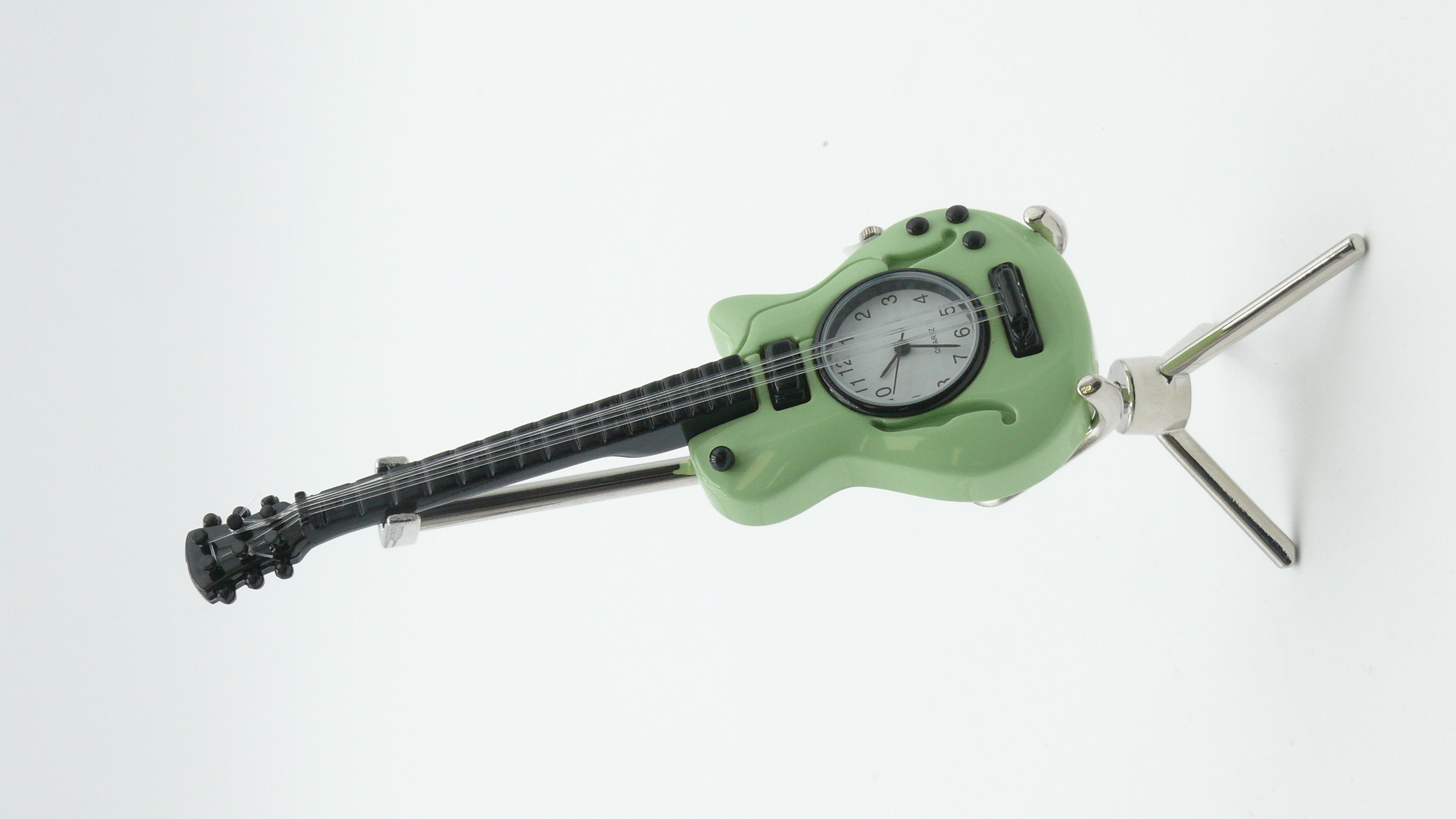 Miniatur-Uhr Gitarre grün