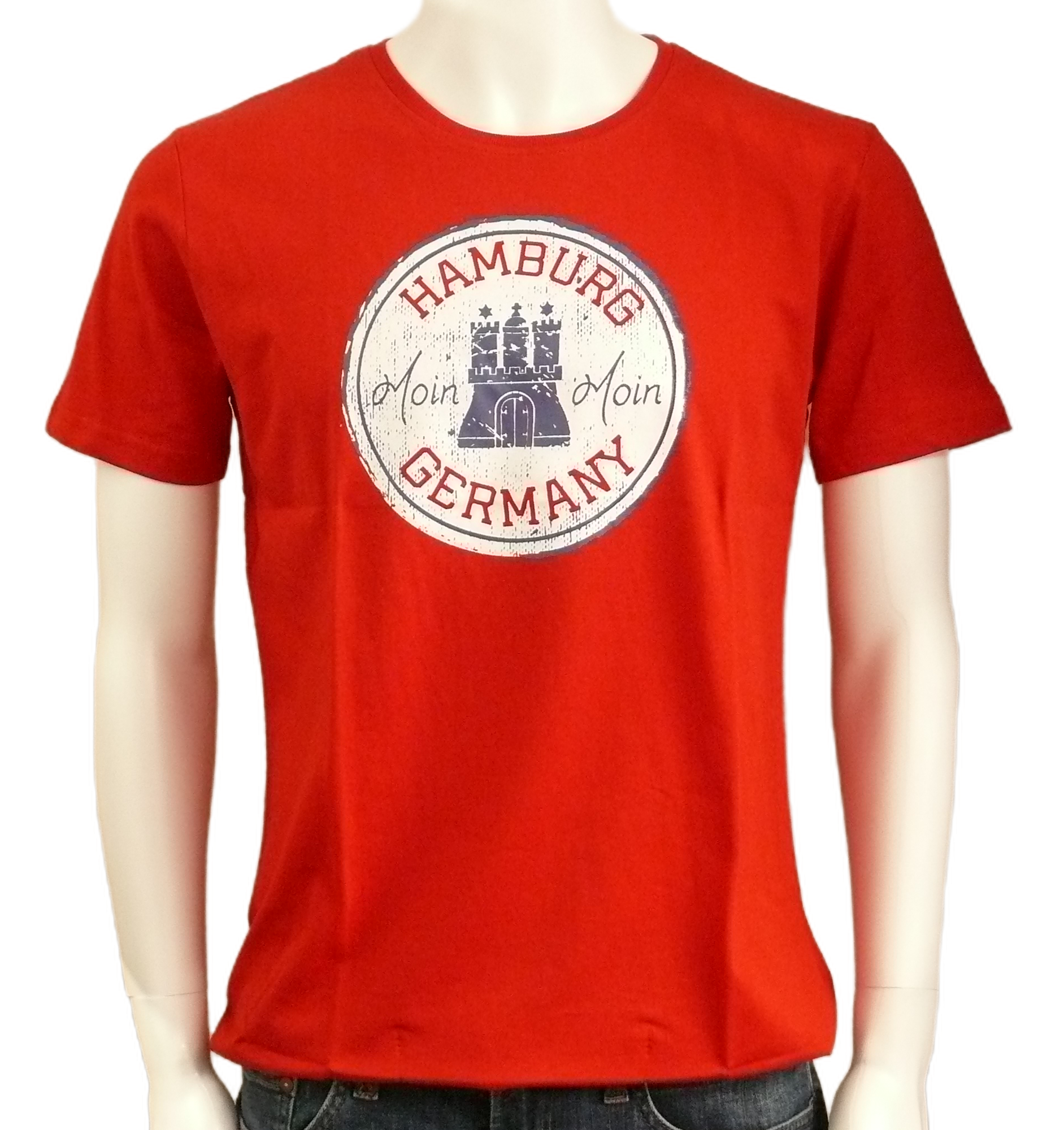 T-Shirt - Hamburg Germany Moin Moin - Rot