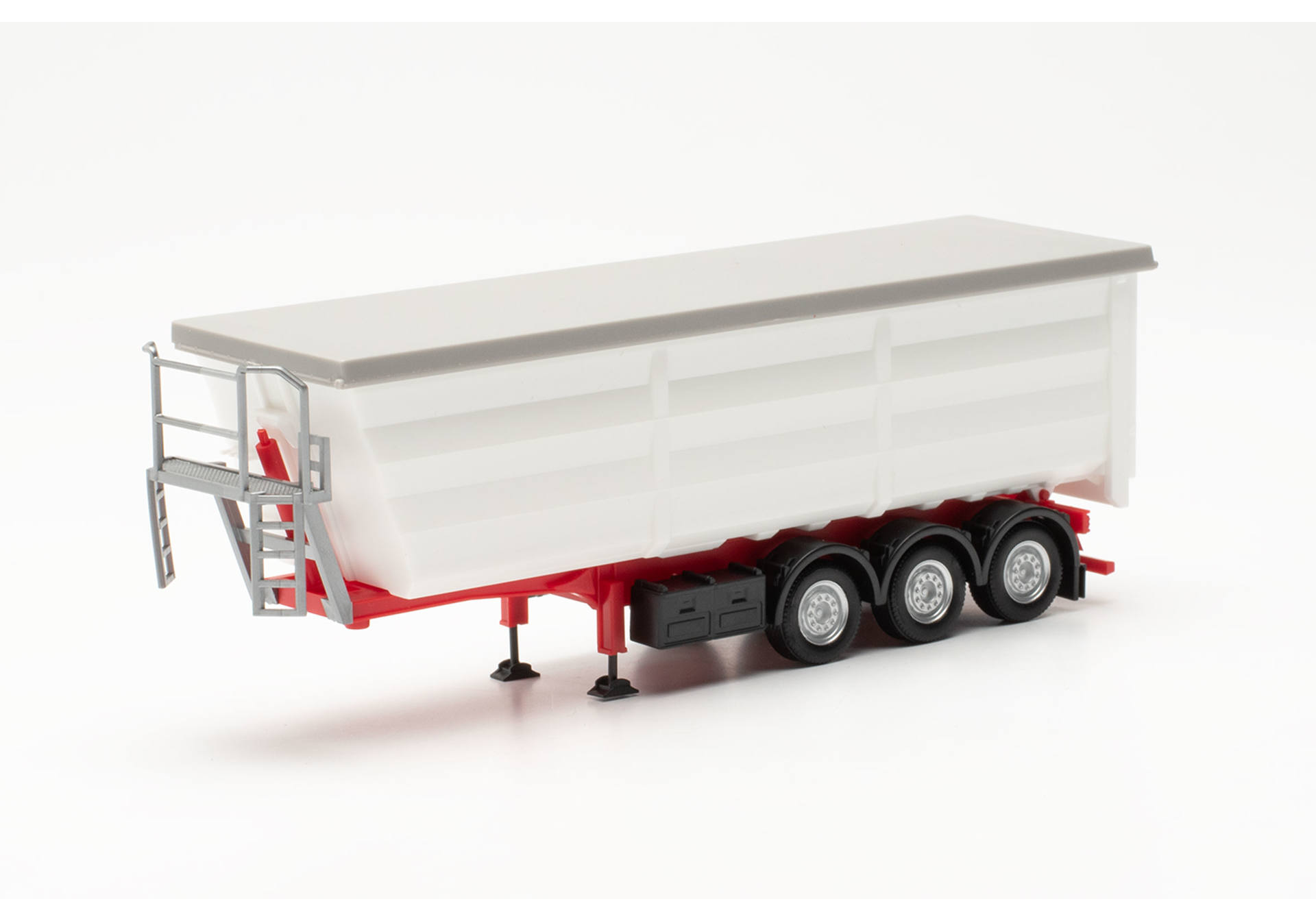Herpa 077057 Steel Round Tipper Trailer, White 1:87