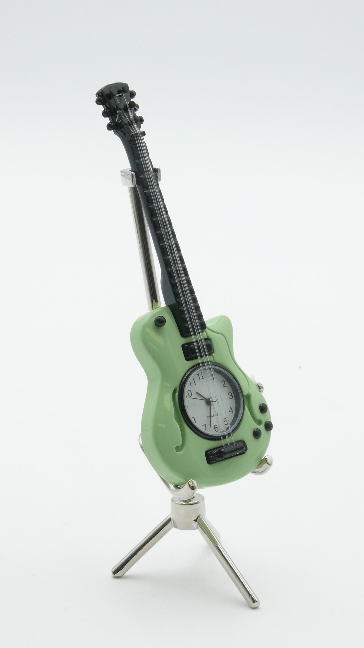 Green Guitar Miniature Clock