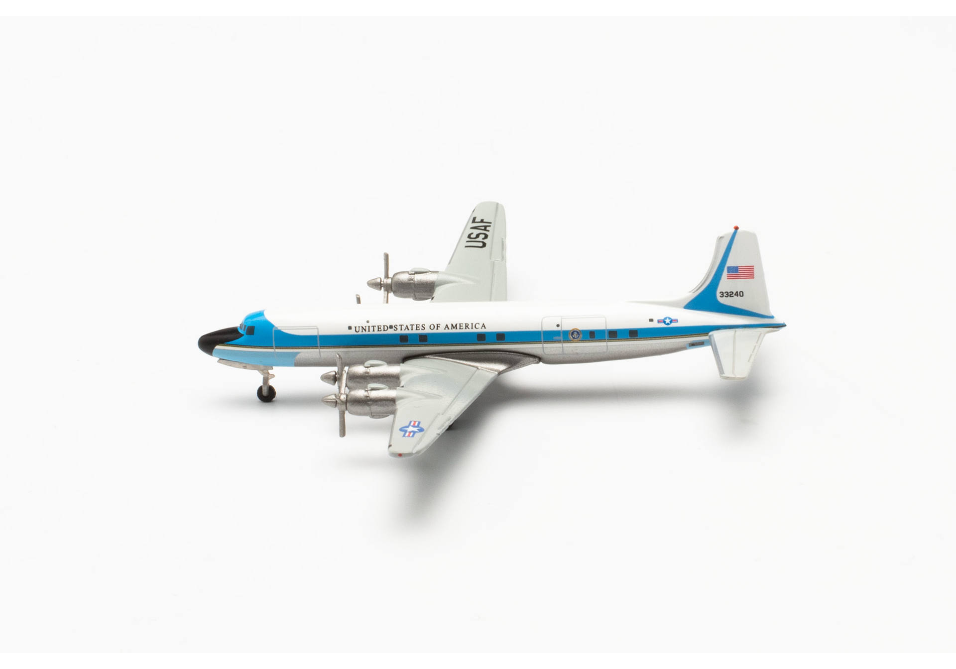 Herpa 537001 U.S. Air Force Douglas VC-118A - 1254th Air Transport (Special Missions) Wing, Andrews Air Base “Air Force One” 1:500