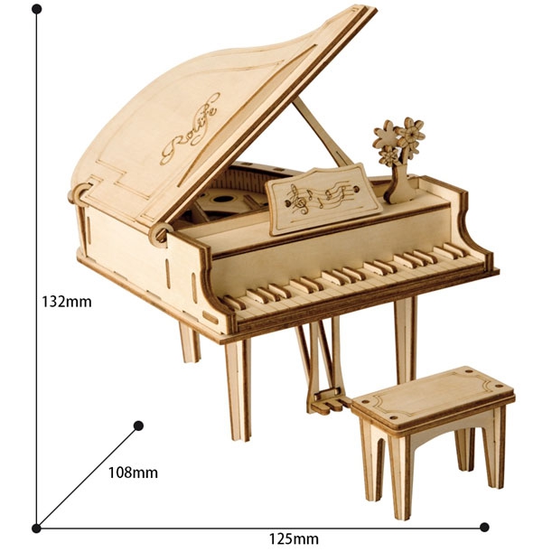 Wooden Model Kit – Grand Piano – TG402 by Robotime