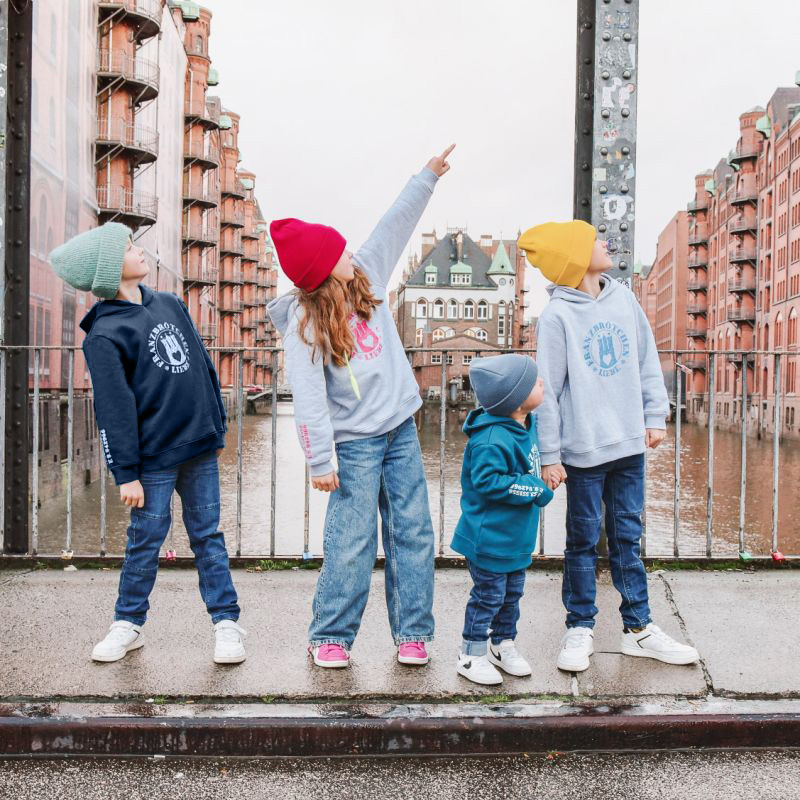 Franzbrötchenliebe Hoodie Kids - Dark Blue blau mit weißem Print