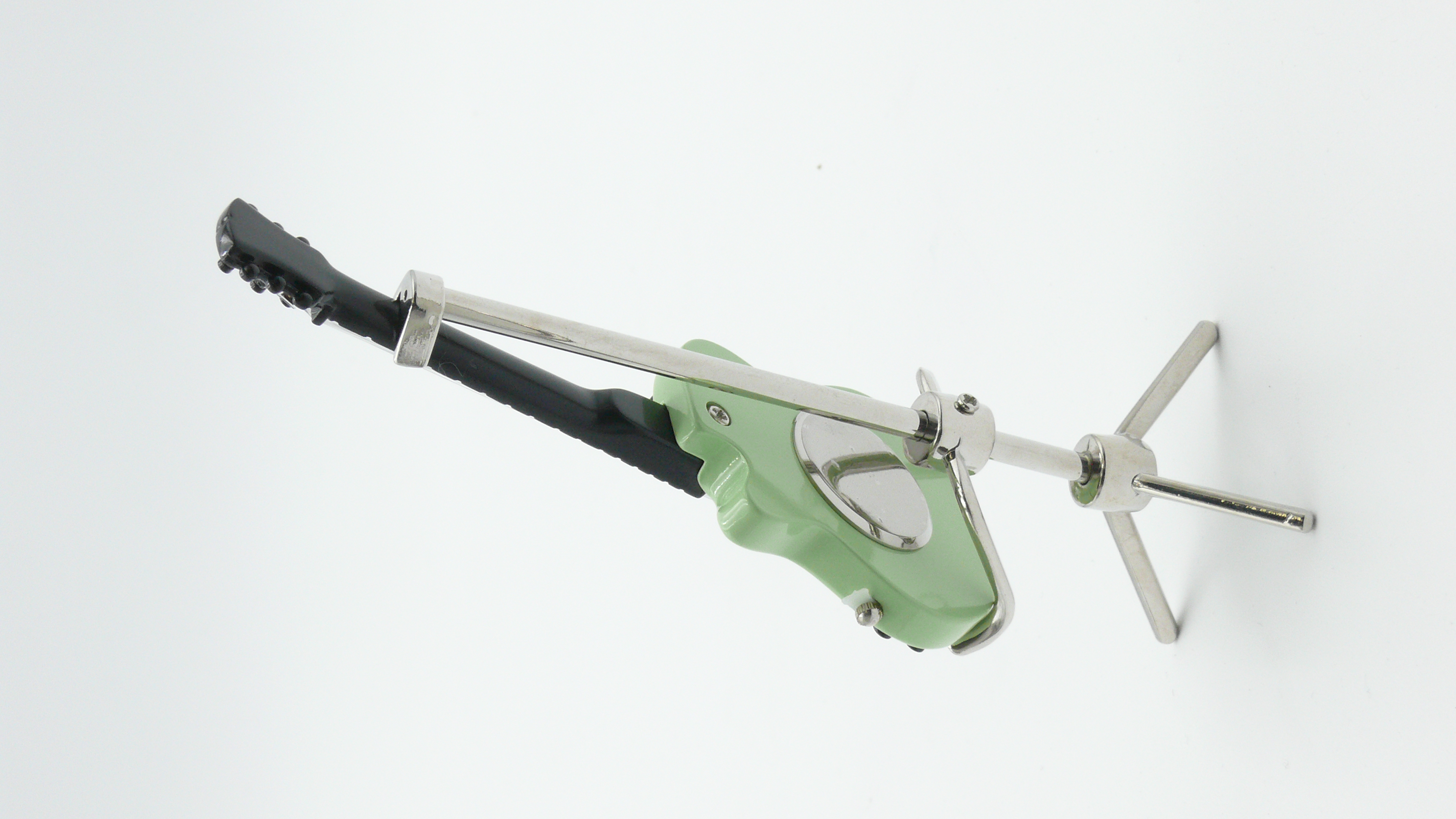 Green Guitar Miniature Clock