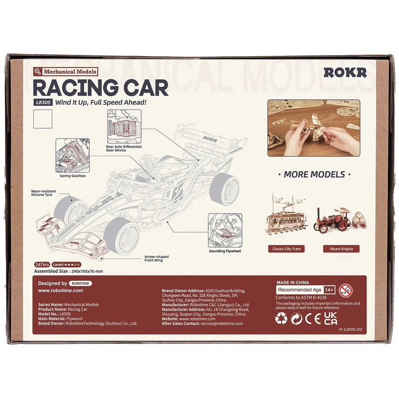 Holzbausatz Formel 1 Rennwagen LK505 ROKR Robotime