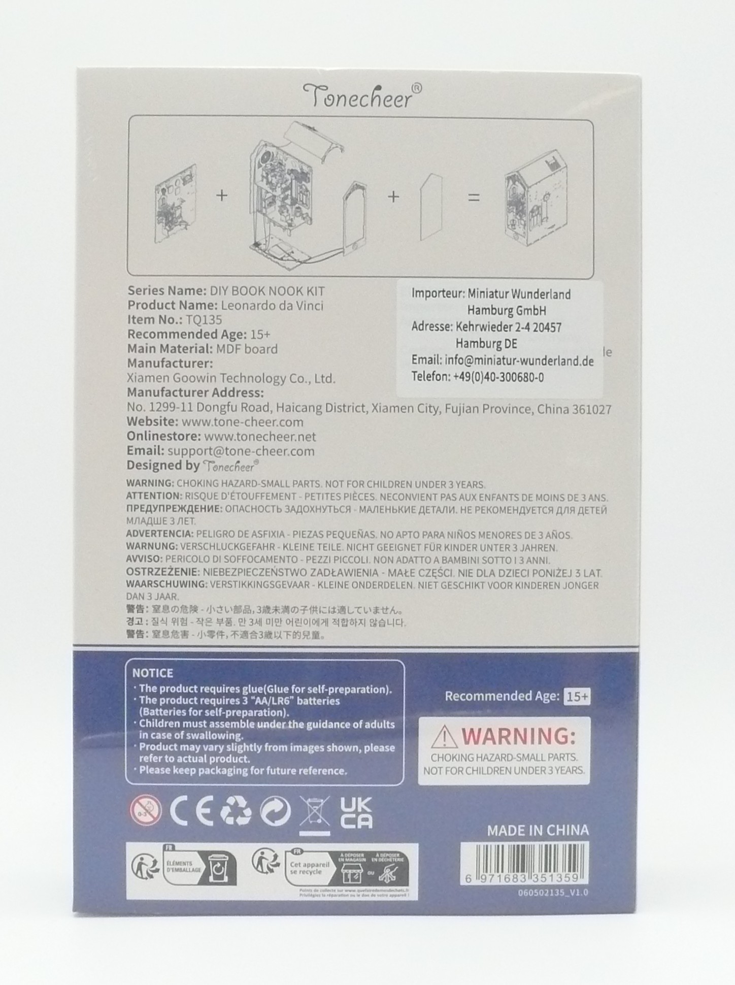 Wooden Model Kit / Book Nook – Leonardo da Vinci – TQ135 by Tonecheer