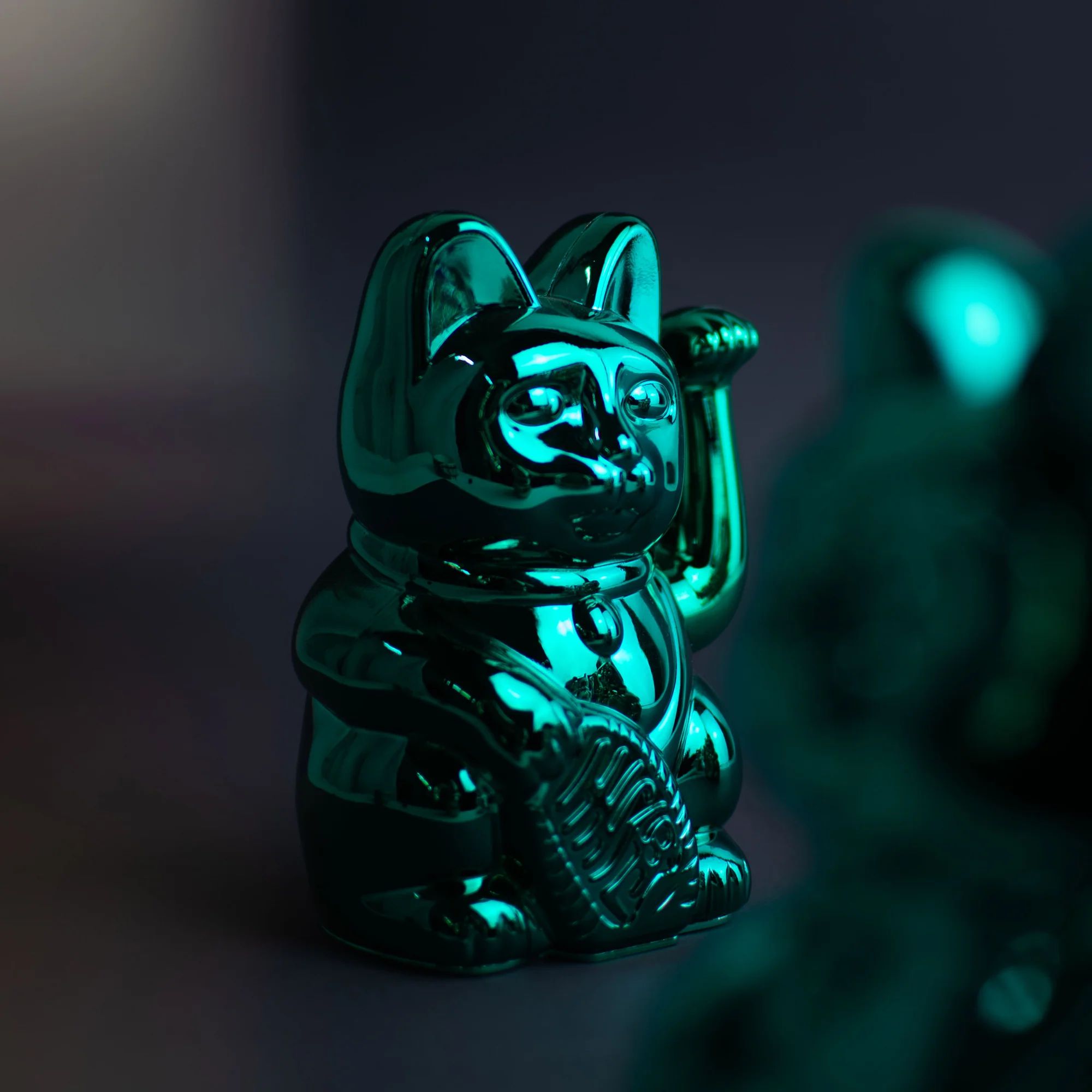 Lucky Cat / Maneki Neko | Cosmic Edition - Uranus Shiny Teal