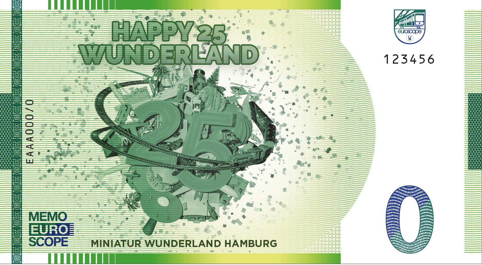 Euro-Souvenirschein Motiv "ICE" (grün)