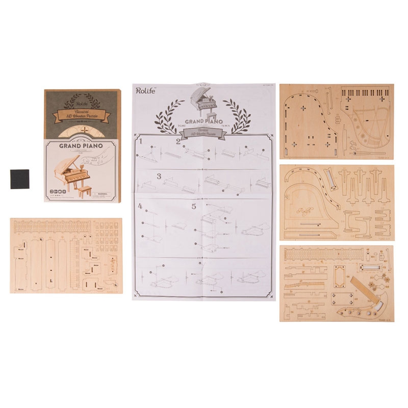 Wooden Model Kit – Grand Piano – TG402 by Robotime