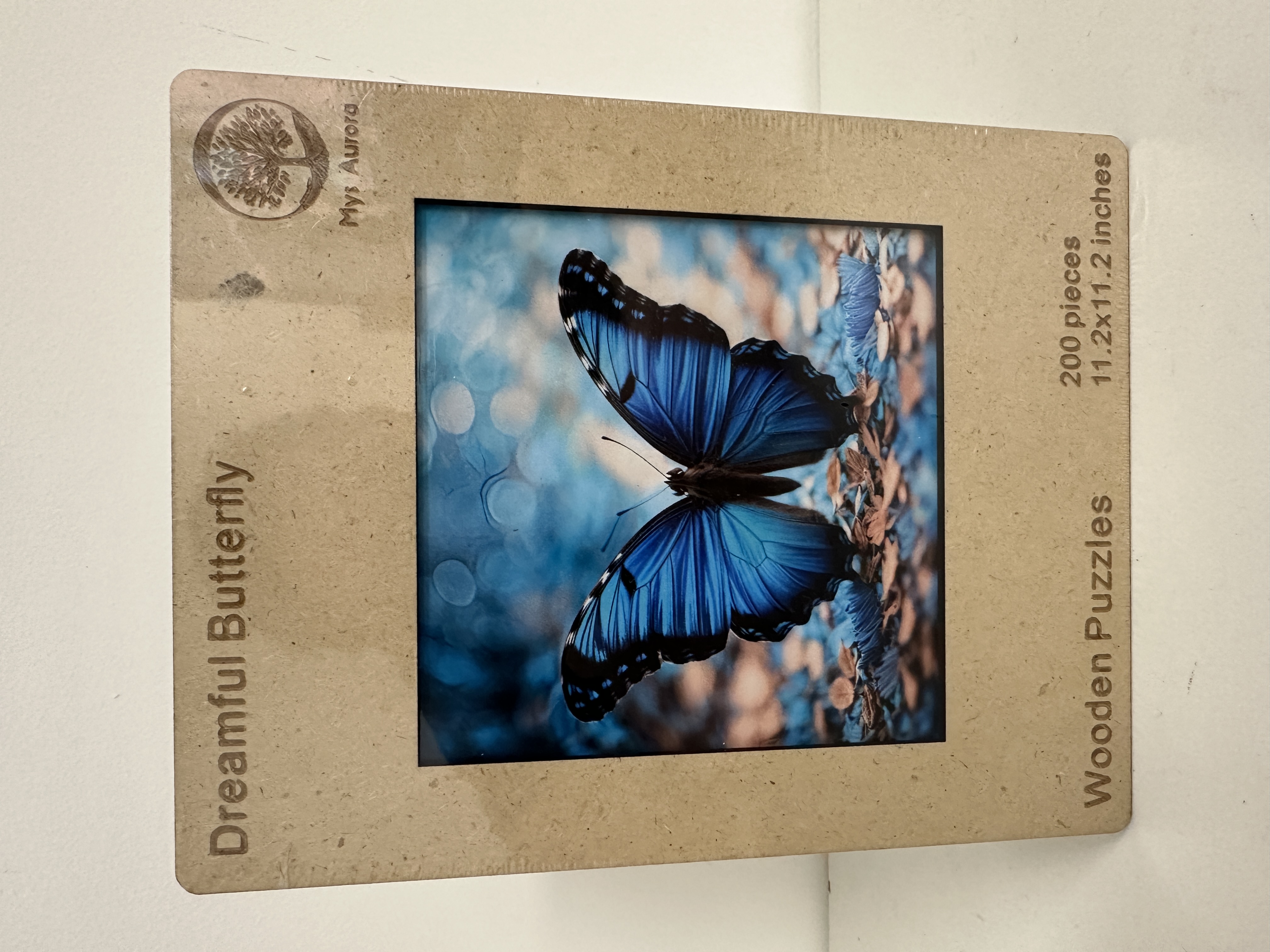 Wooden Puzzle – Blue Butterfly “Dreamful Butterfly” – 200 Pieces
