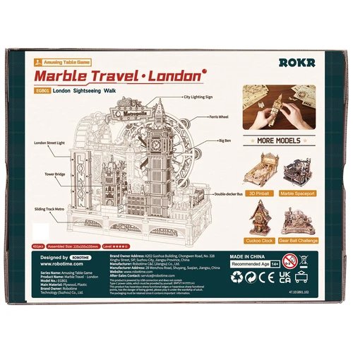 Wooden Marble Run – London Sightseeing Walk – EGB01 by Robotime