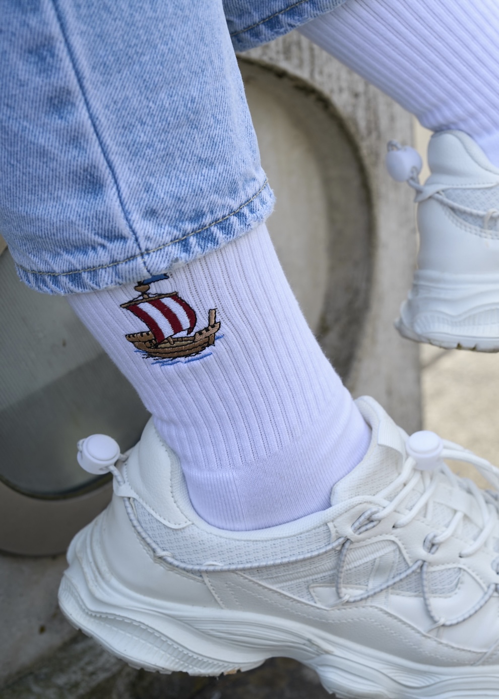 Socken - Kogge (weiß)