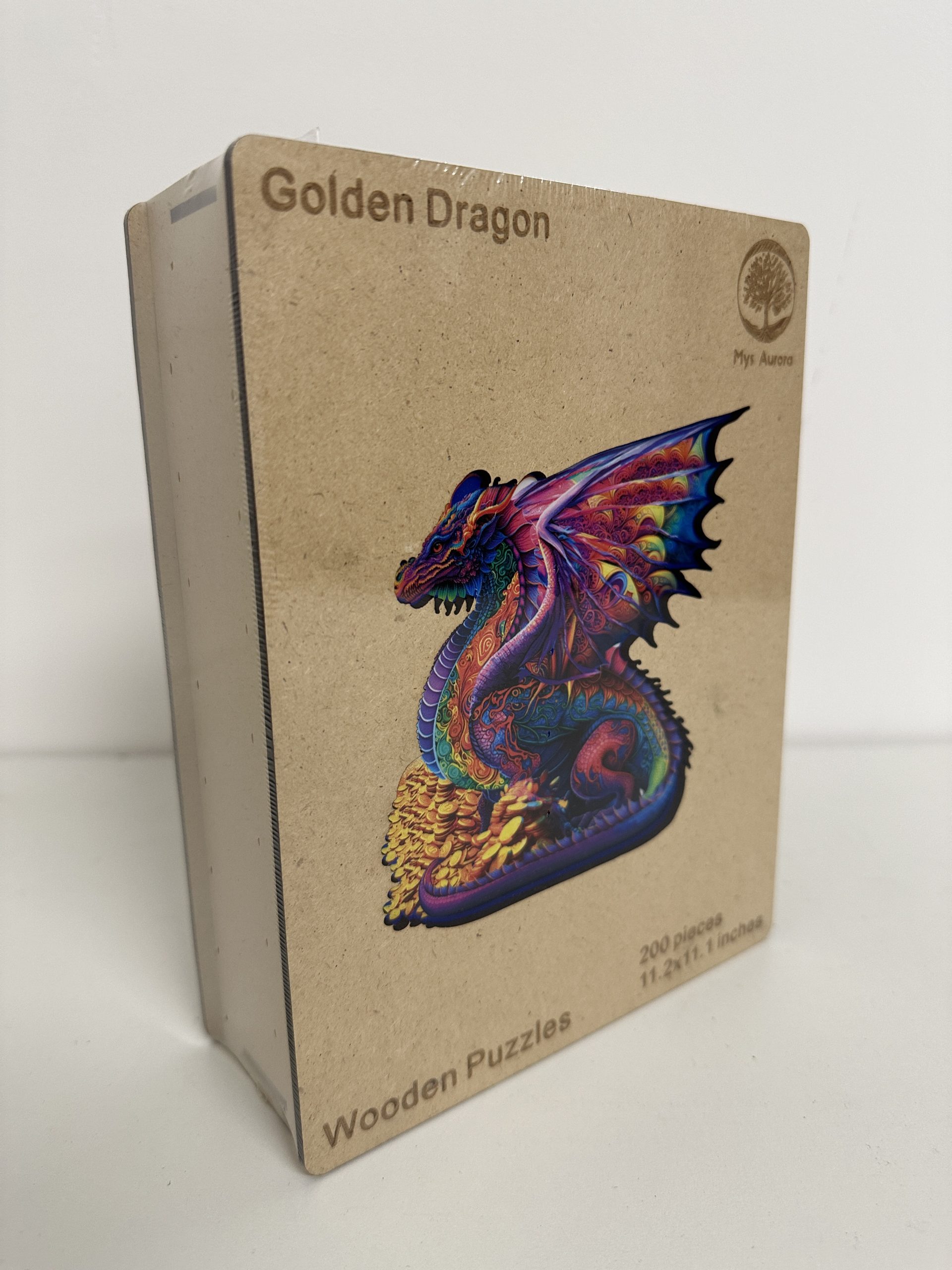 Wooden Puzzle – Dragon “Golden Dragon” – 200 Pieces