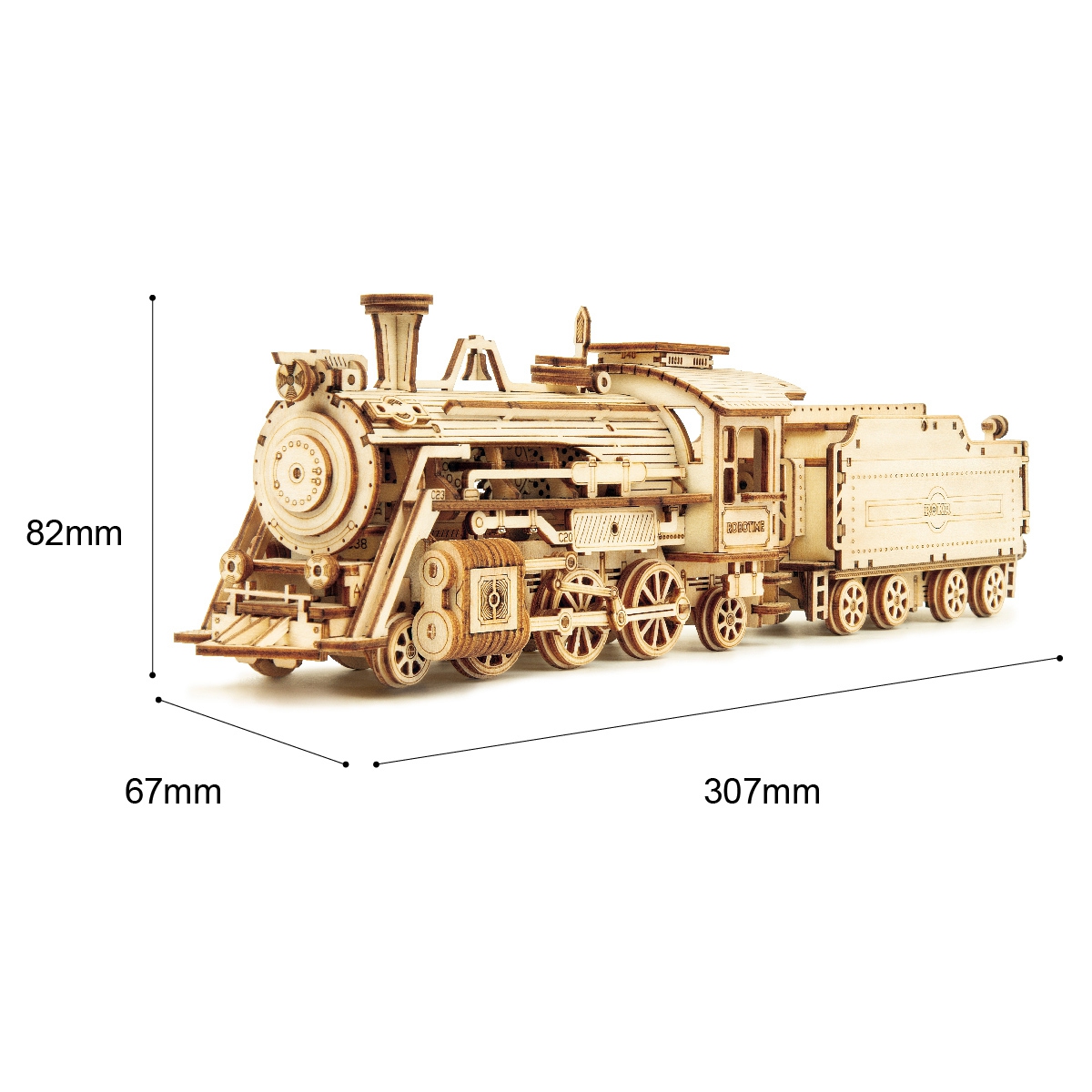 Holzbausatz - ROKR Robotime -Lokomotive mit Tender - MC501