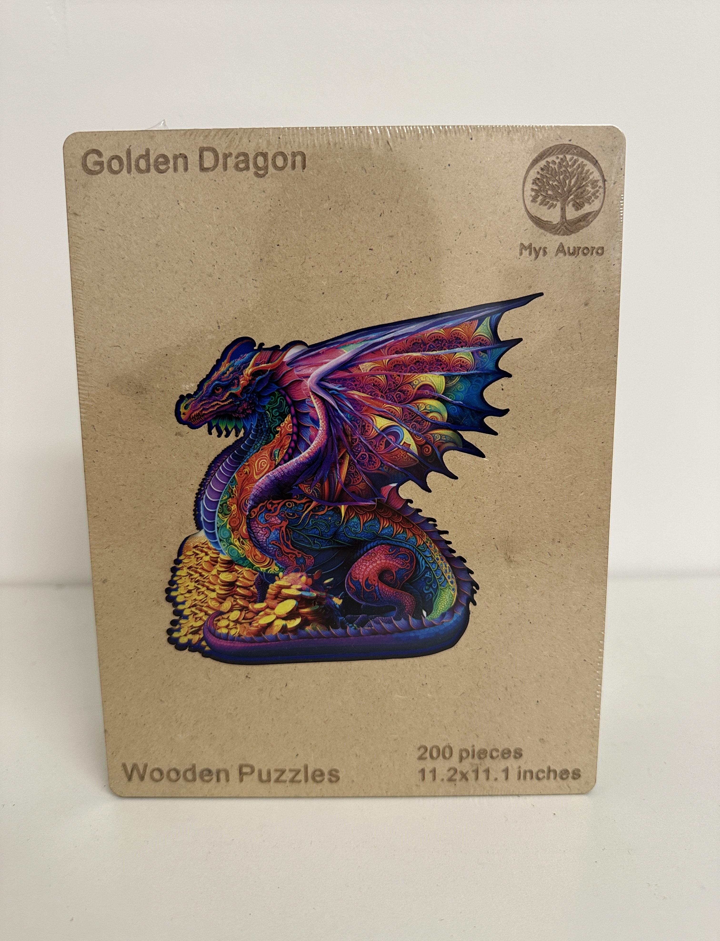 Wooden Puzzle – Dragon “Golden Dragon” – 200 Pieces