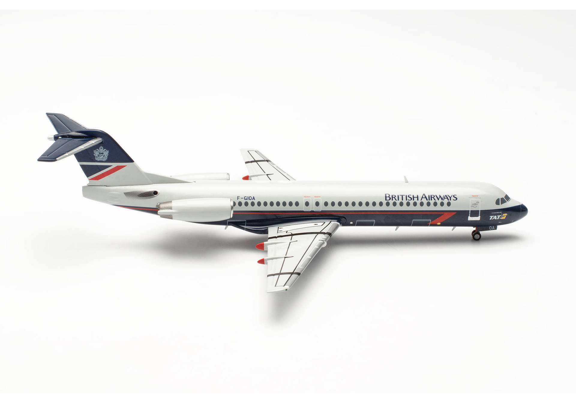 Herpa 572262 British Airways (TAT) Fokker 100 – F-GIOA 1:200