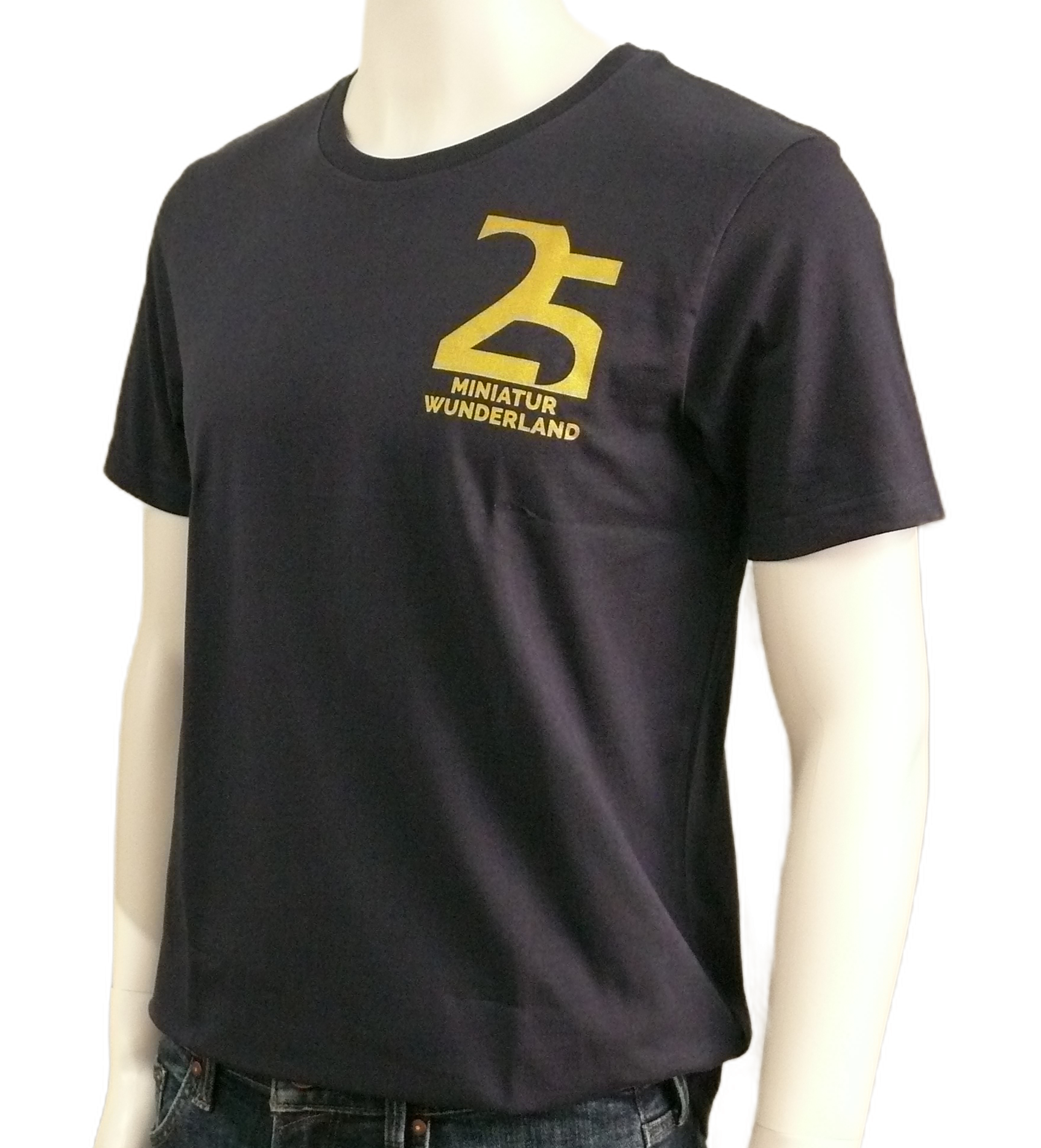 T-Shirt – 25 Years of Miniatur Wunderland – Small Anniversary Logo, Blue