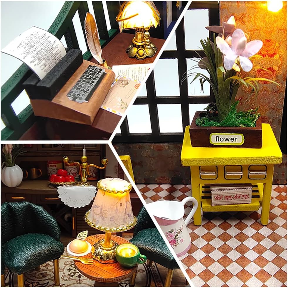 Holzhaus LED "Piano Townhouse" Holzbausatz M2132 DIY Puppenhaus