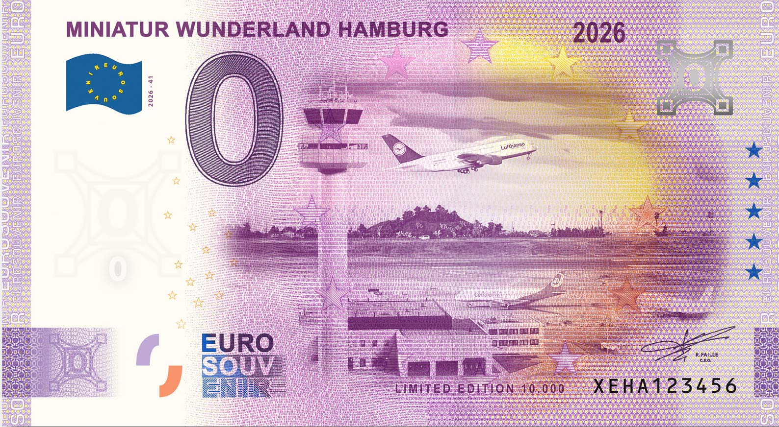 Euro souvenir note "Airport Tower" (2026-41)