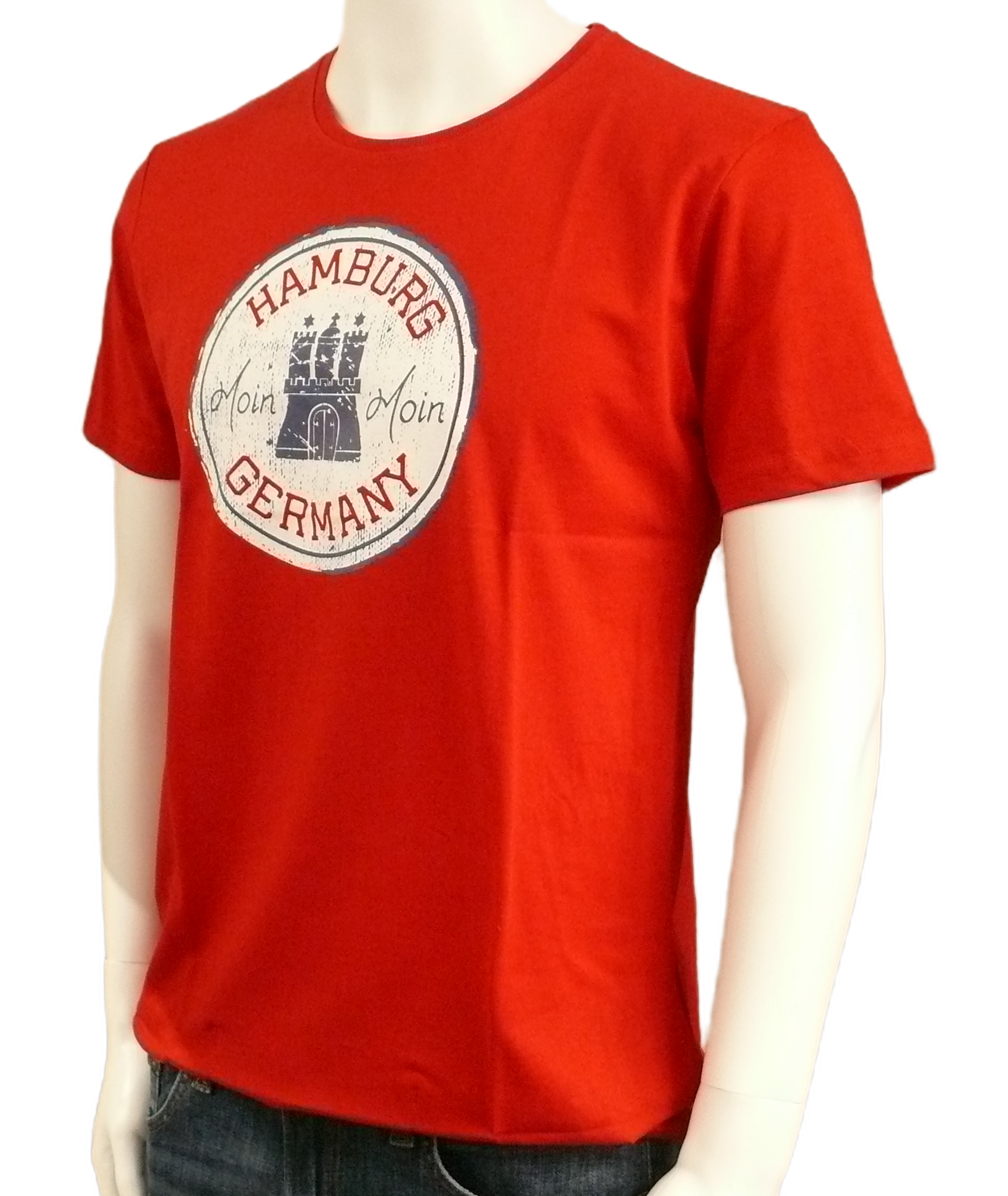 T-Shirt – Hamburg Germany Moin Moin – Red