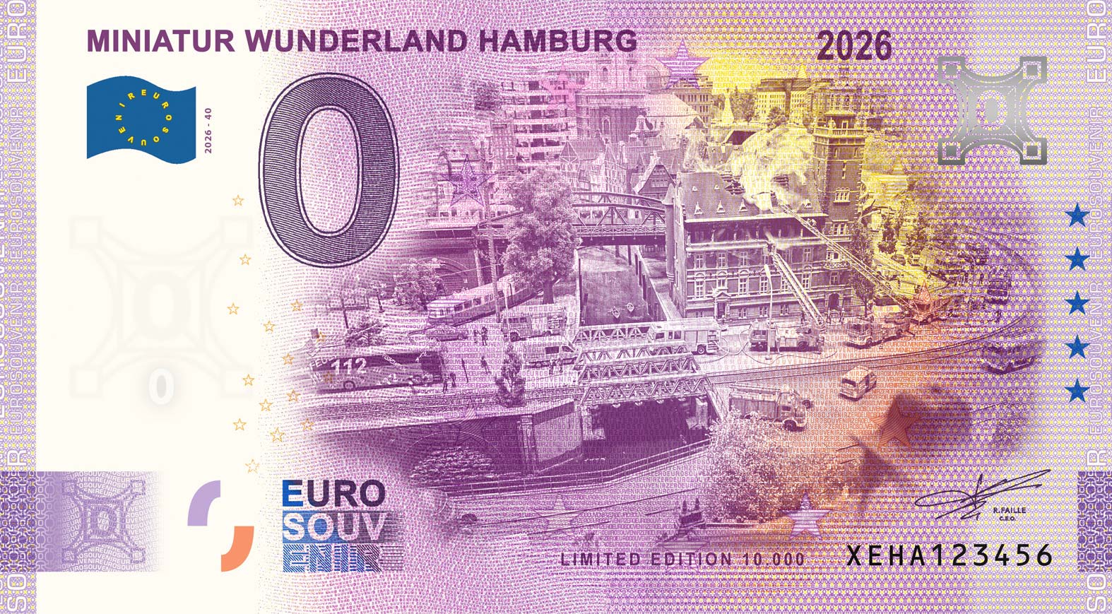 Euro souvenir note "Hamburg" (2026-40)