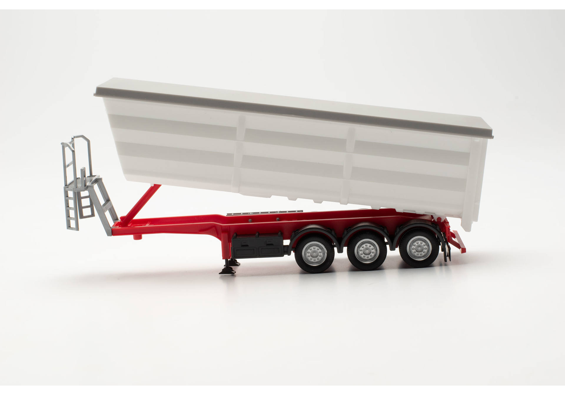 Herpa 077057 Steel Round Tipper Trailer, White 1:87