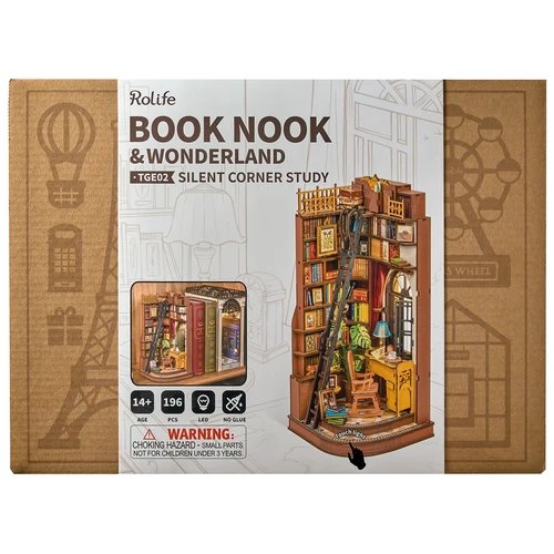 Wooden Model Kit / Book Nook – "Silent Corner Study" – TGE02 by Robotime
