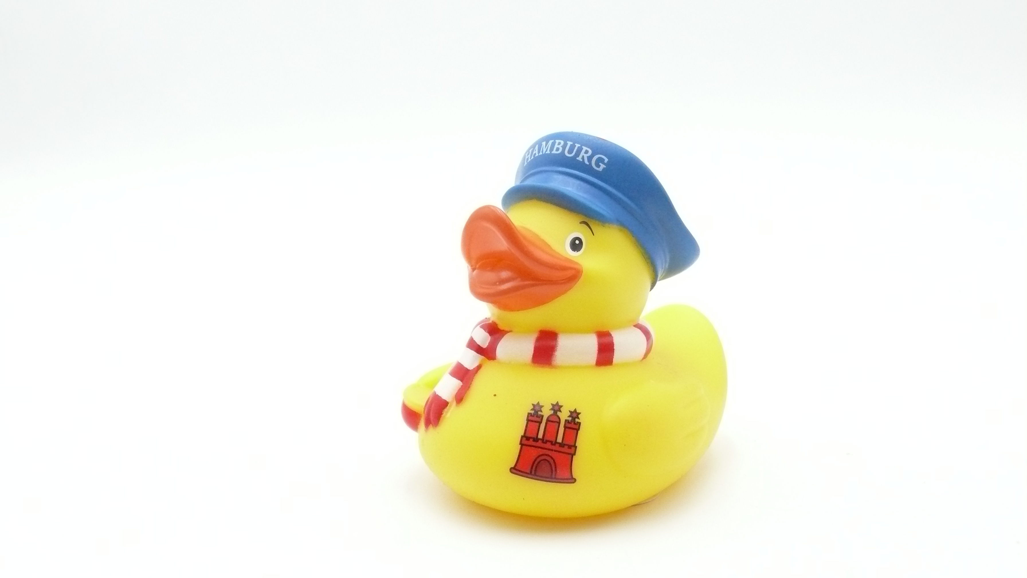 Badeente - Hamburg mit Schal und Boot