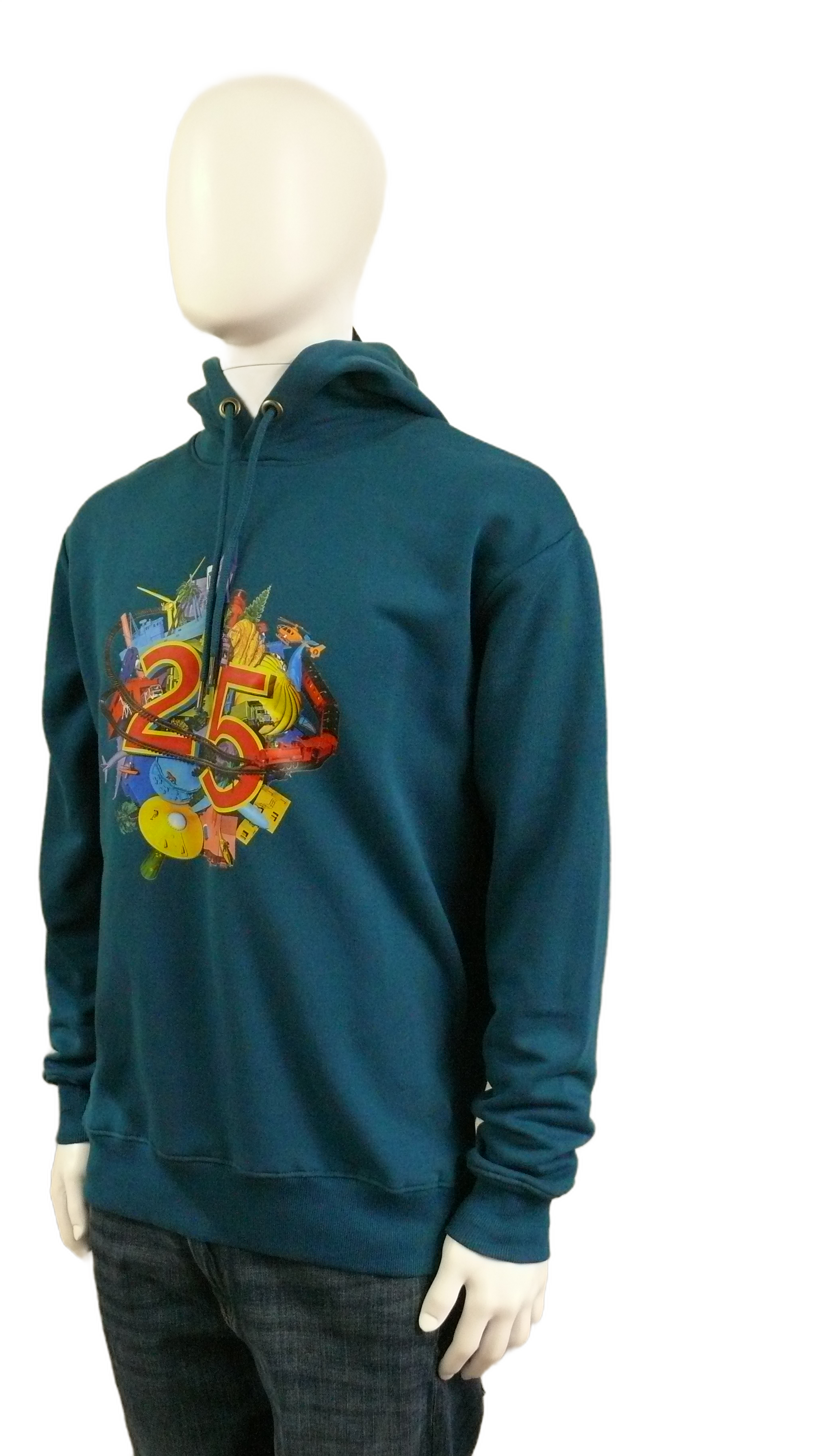 Miniatur Wunderland Hoodie – 25 Years of Miniatur Wunderland – Anniversary Logo, Turquoise