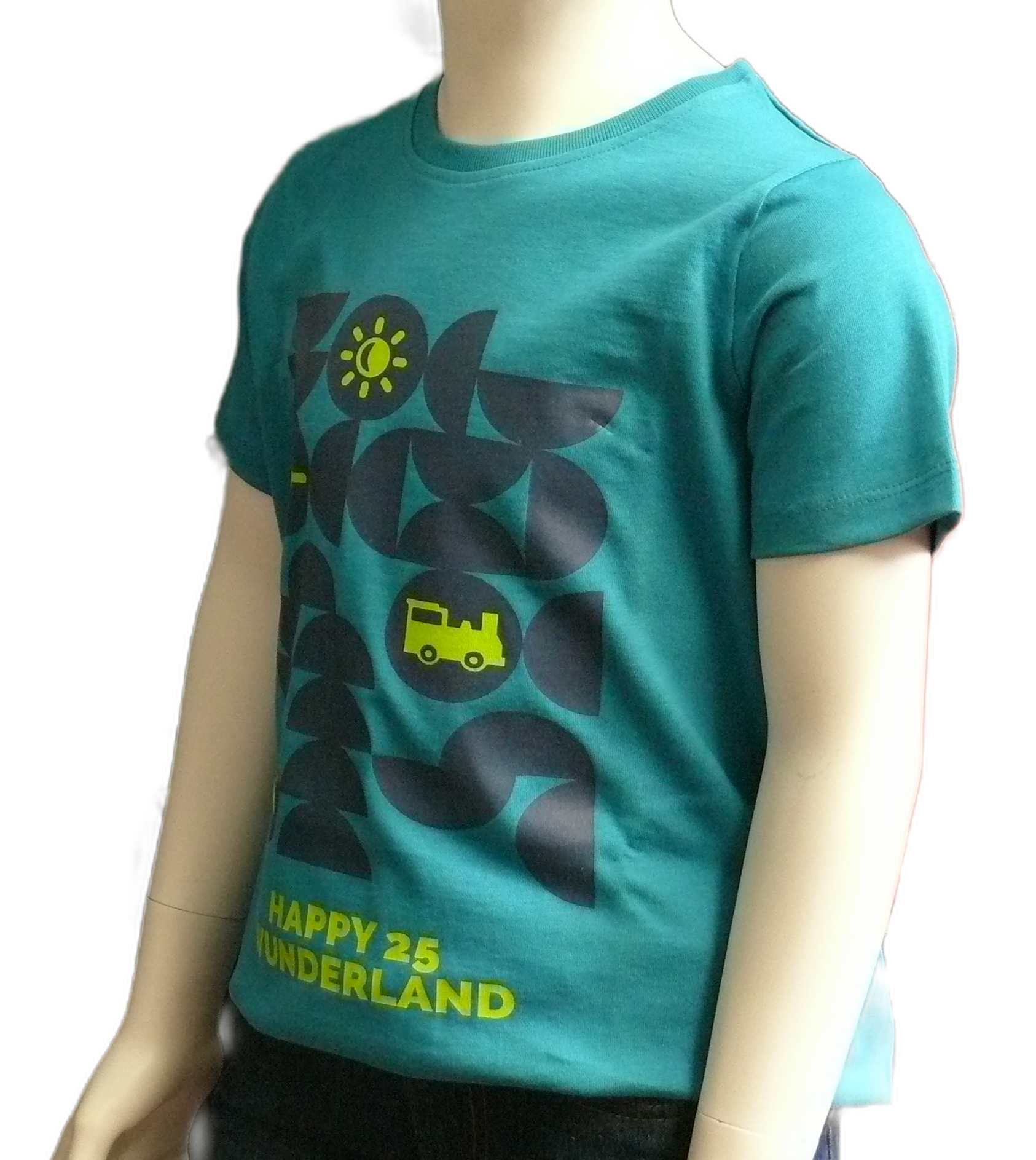 T-Shirt Kids– 25 Years of Miniatur Wunderland – Icons, turquoise