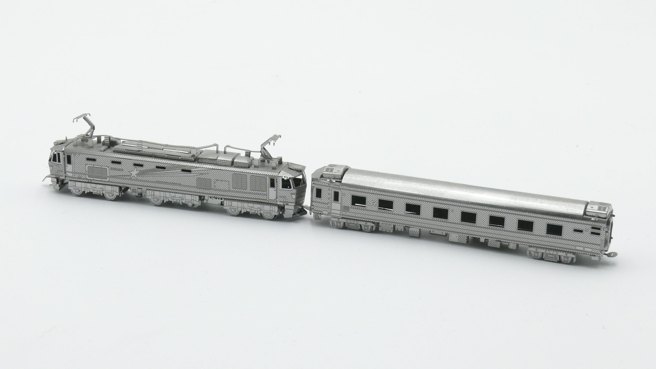 Metal Model Kit Electric Locomotive with Wagon