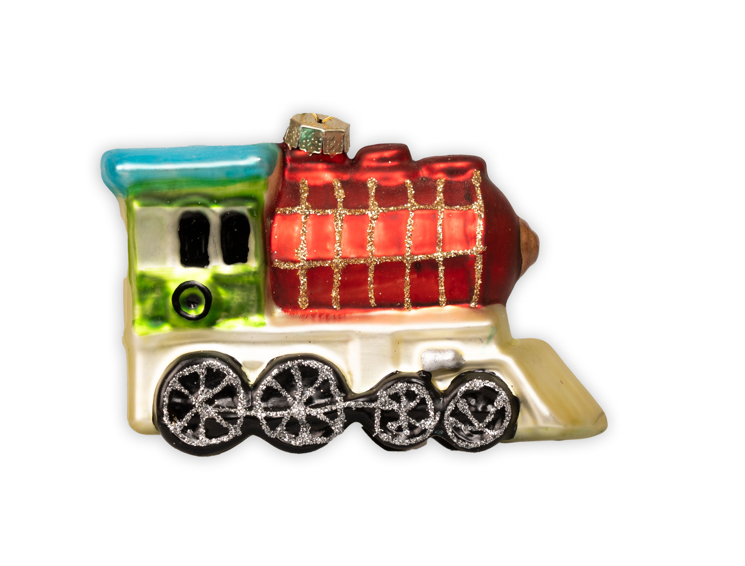 Christmas Tree Ornament – Green/Red Steam Locomotive