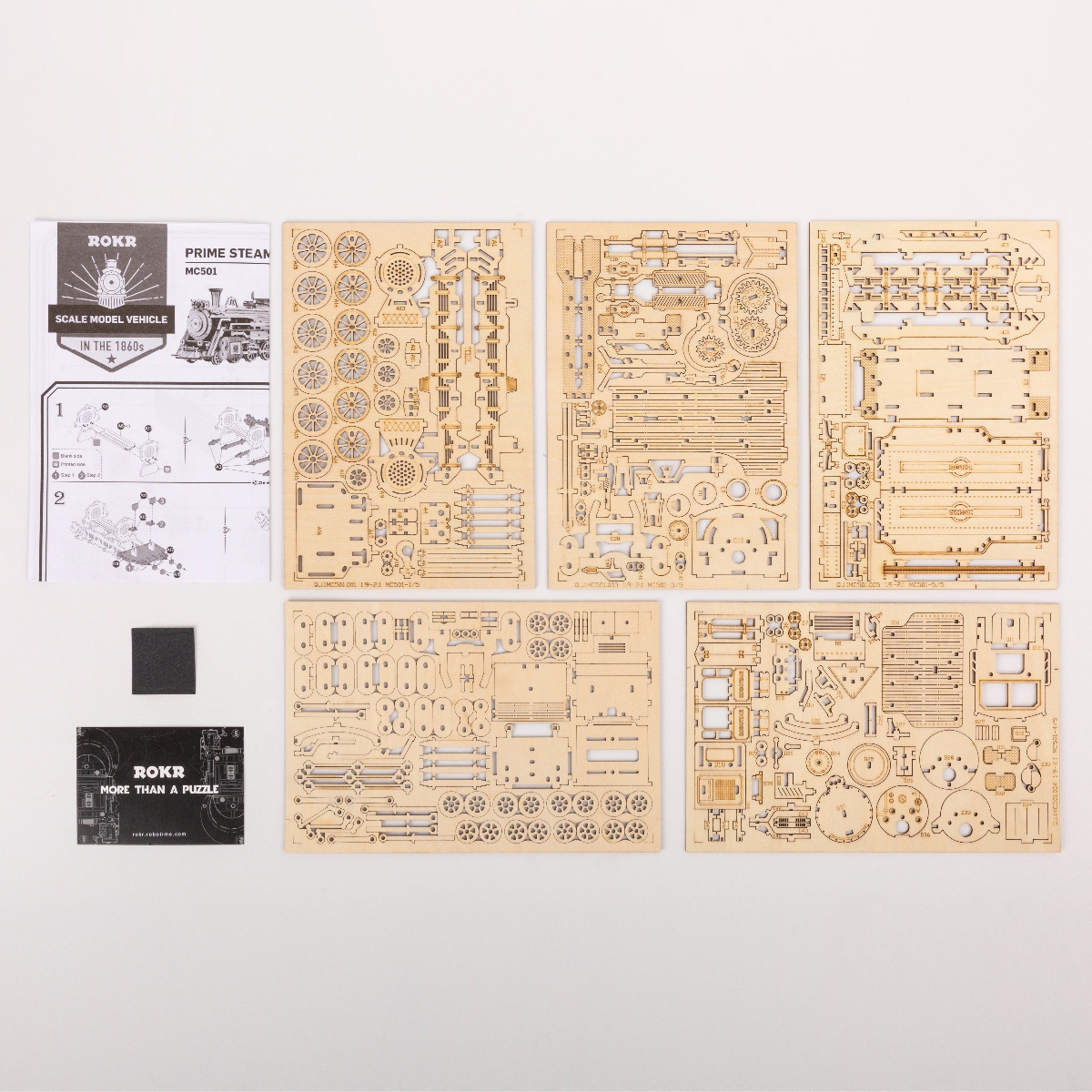 Holzbausatz - ROKR Robotime -Lokomotive mit Tender - MC501
