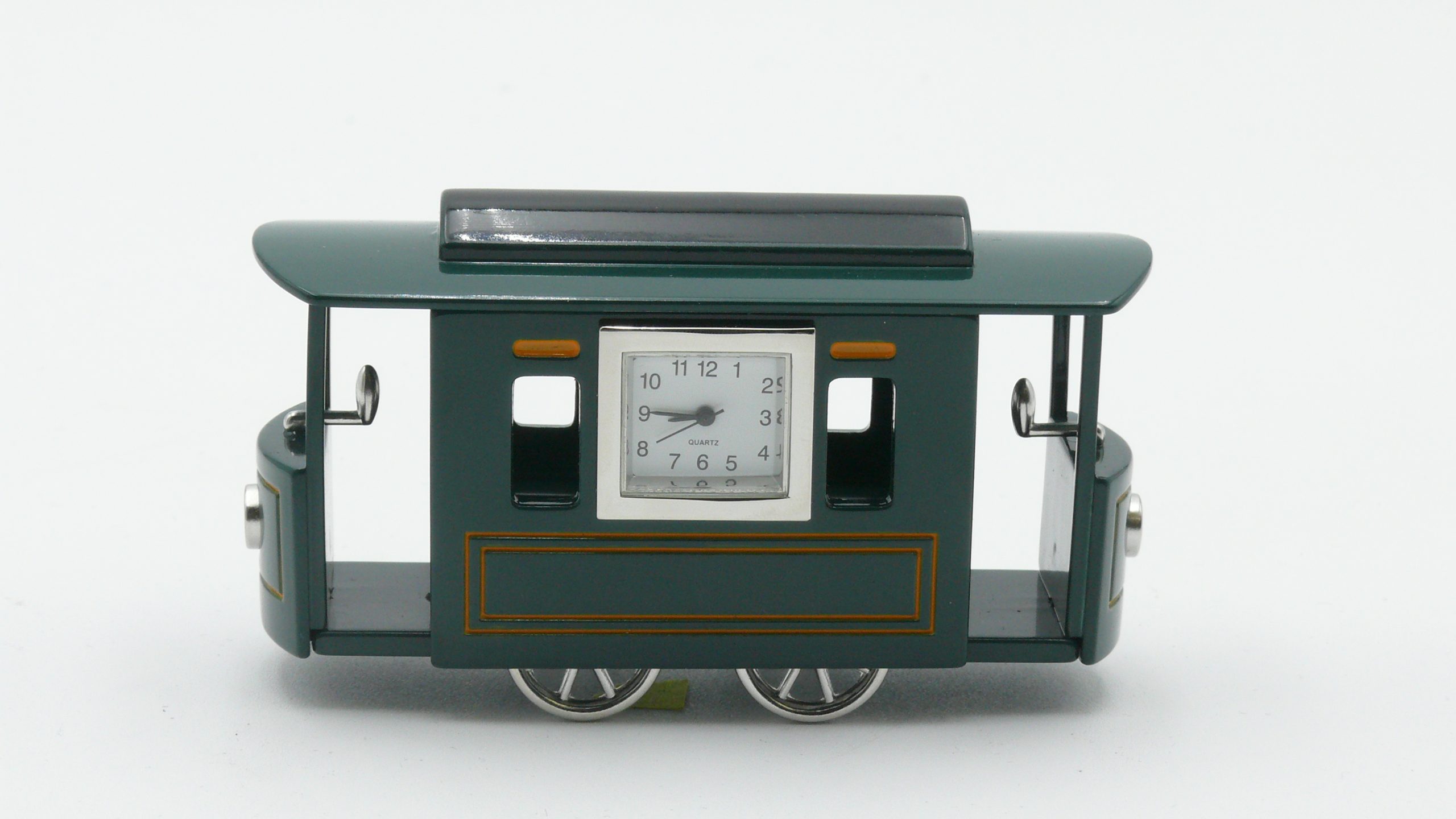 Miniature Green Tram Clock