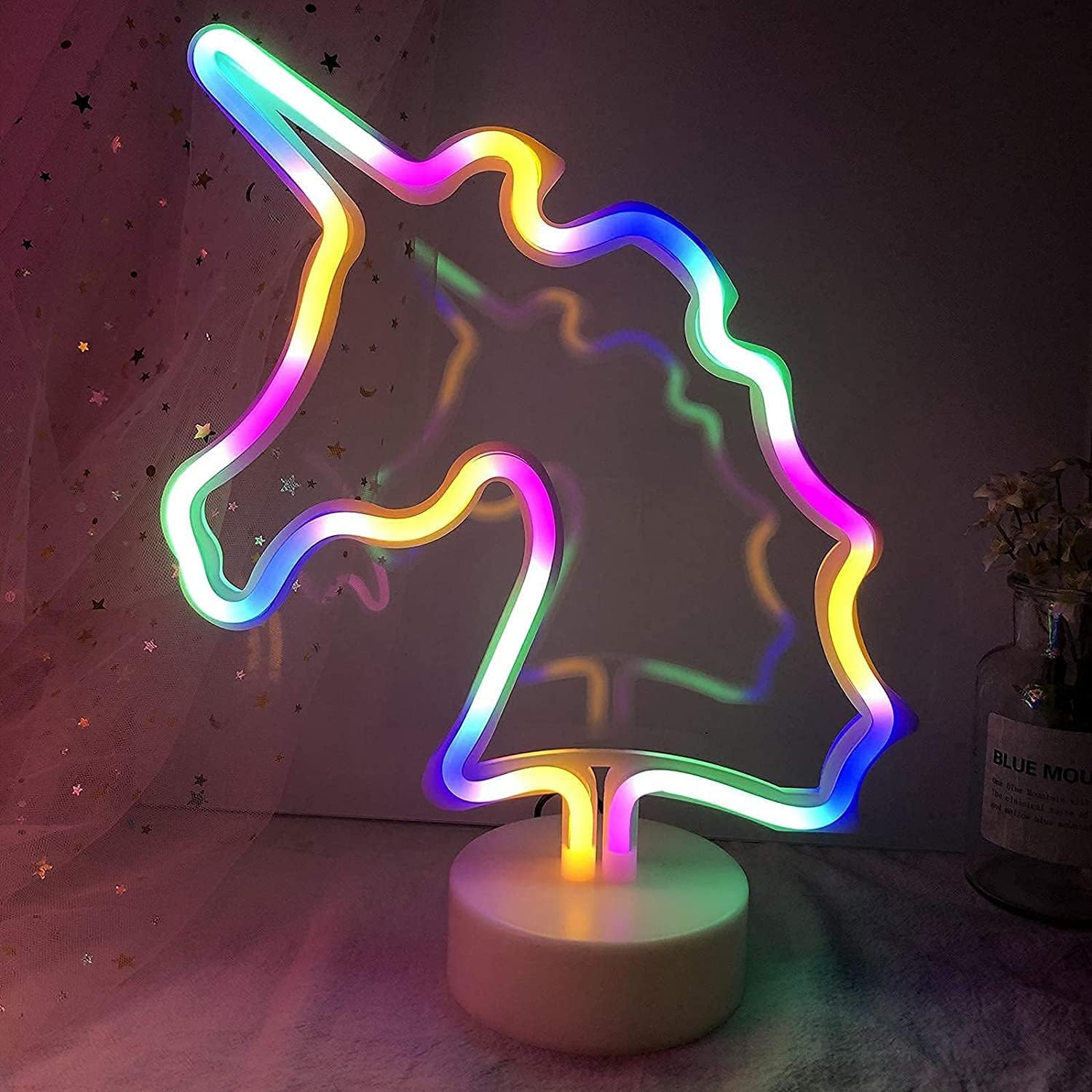 Neon Lampe Einhorn Unicorn Bunt