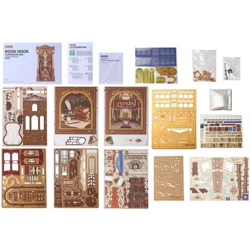 Wooden Model Kit / Book Nook – Library of Wonders – TGB16 by Robotime