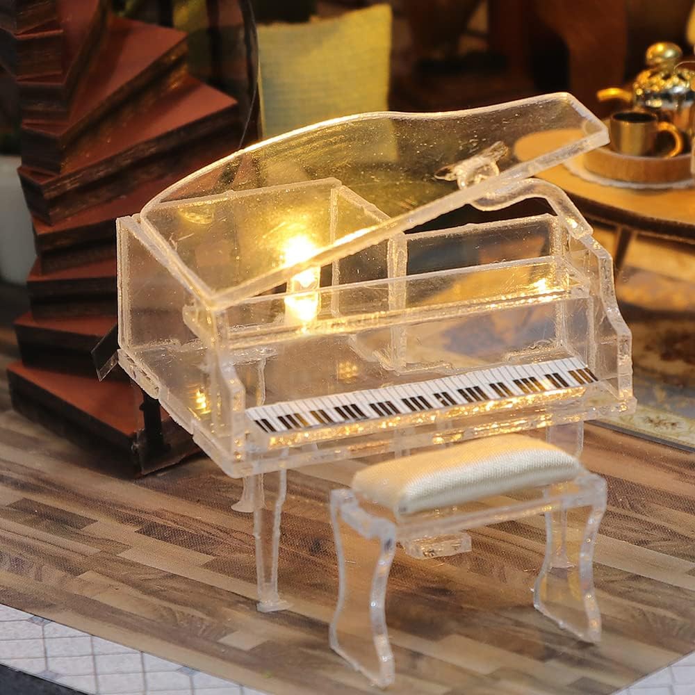 Holzhaus LED "Piano Townhouse" Holzbausatz M2132 DIY Puppenhaus
