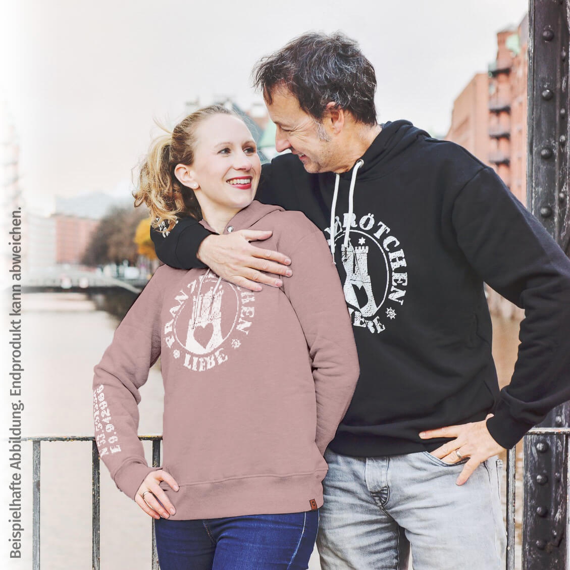 Franzbrötchenliebe Hoodie Woman - Pale Mauve lightred with white print