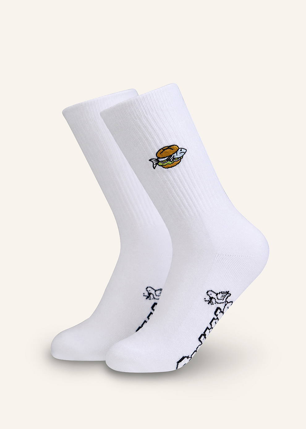 Socken - Fischbrötchen (weiß)