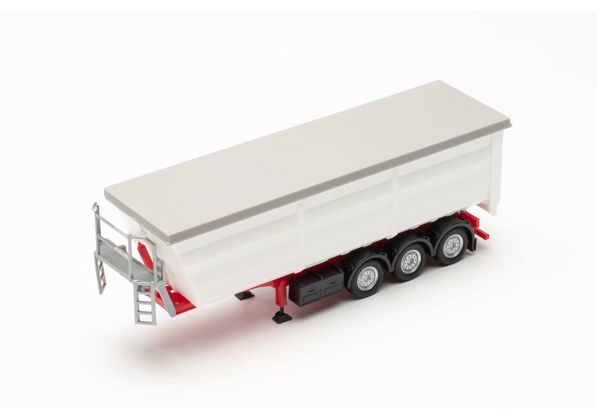 Herpa 077057 Steel Round Tipper Trailer, White 1:87