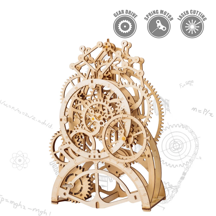 Wooden Model Kit – Mechanical Clock – LK501 by Robotime