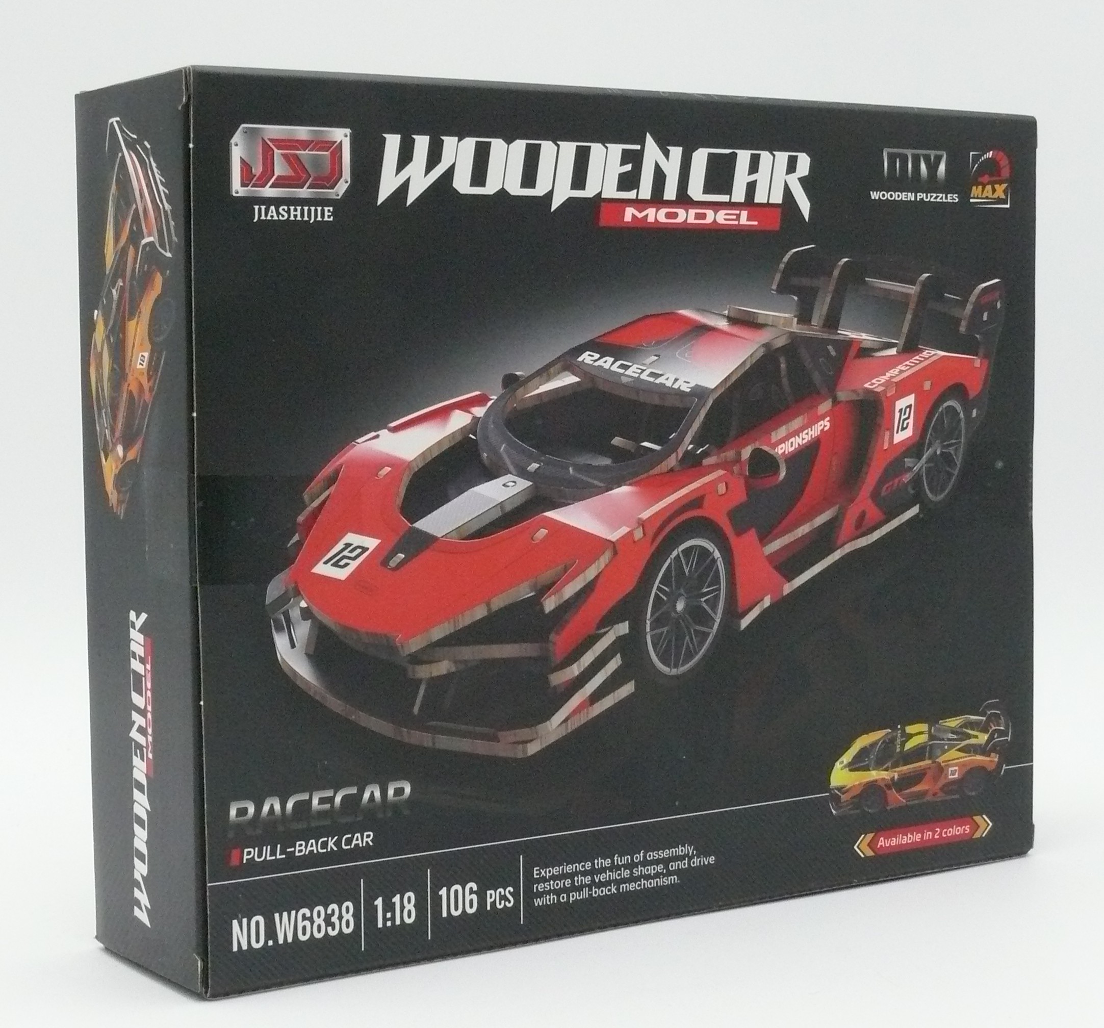 Wooden Model Kit – Racing Car, 1:18 Scale