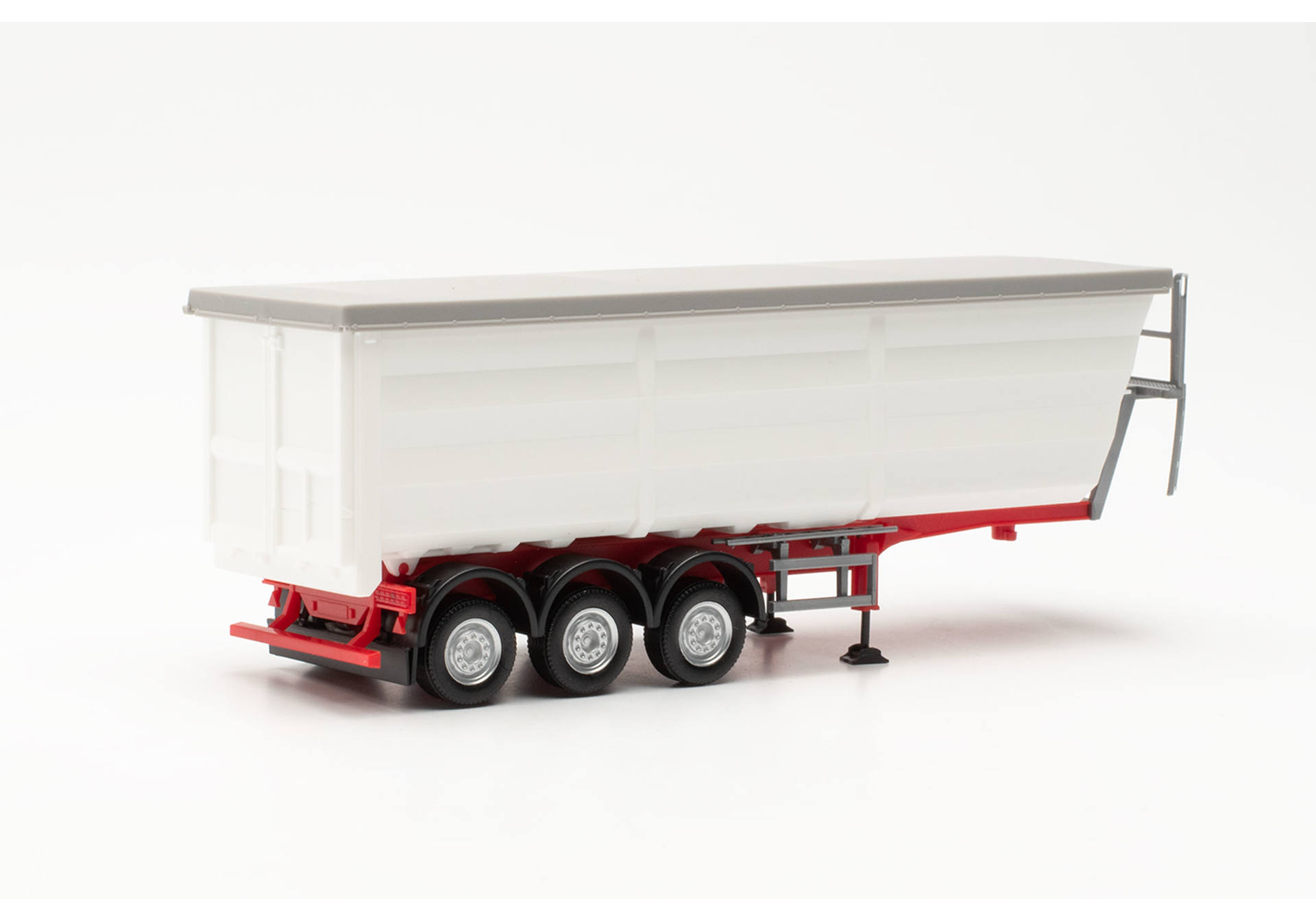Herpa 077057 Steel Round Tipper Trailer, White 1:87