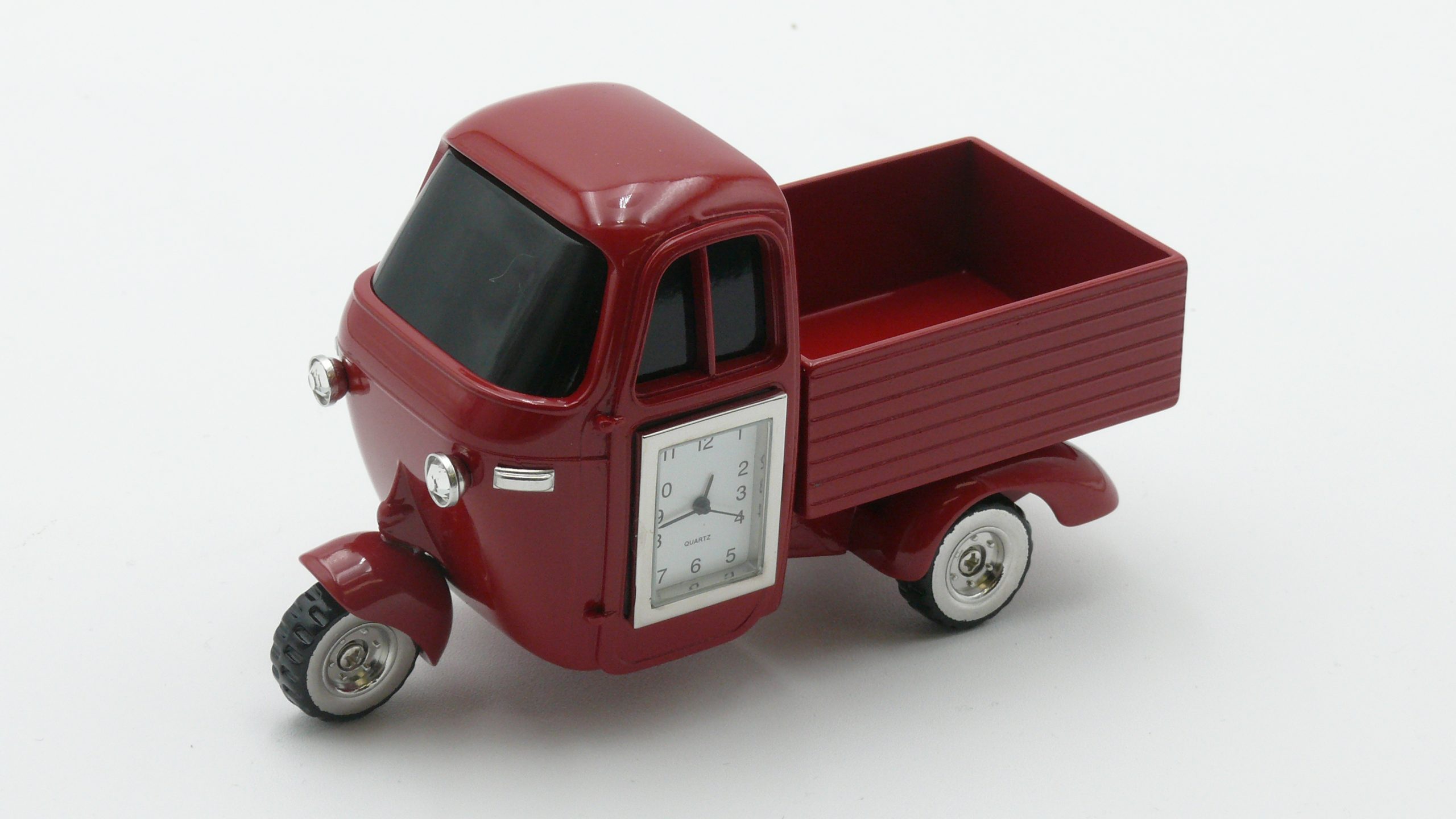 Miniature Red Delivery Van Clock